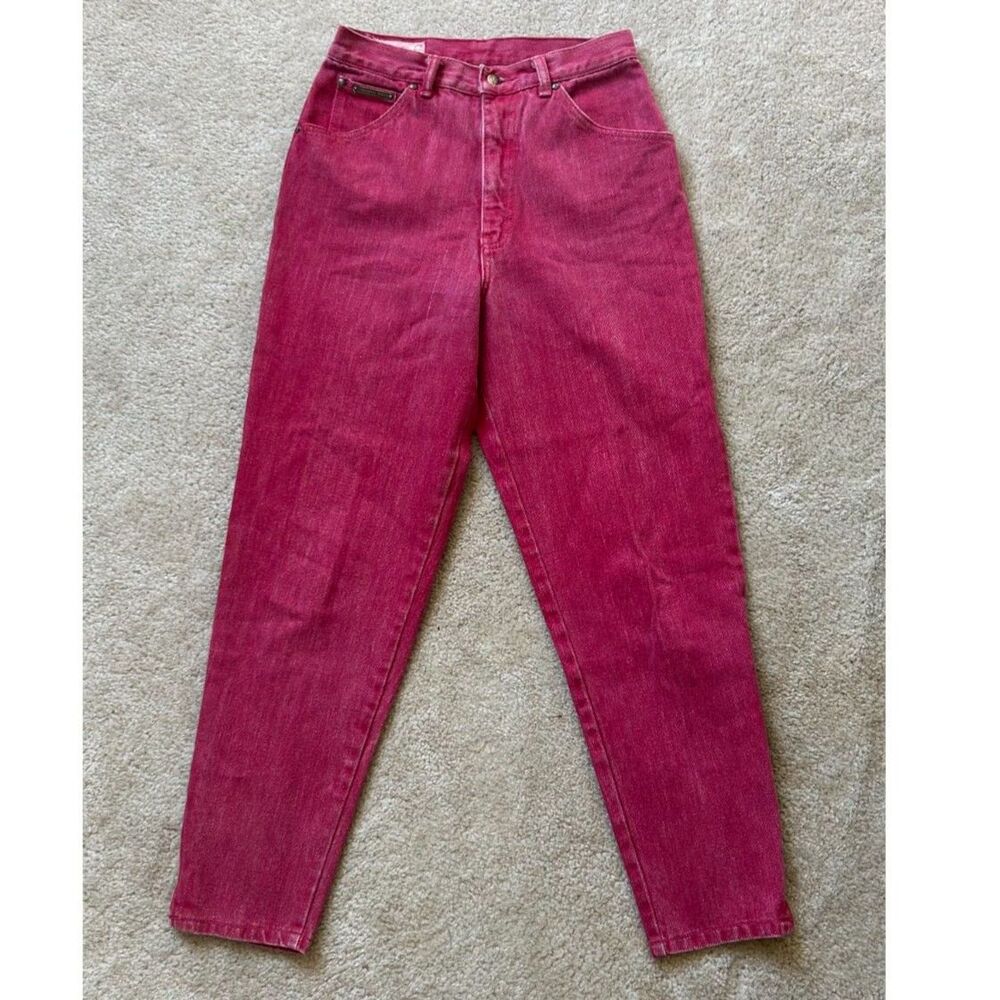 Gloria Vanderbilt Murjani Red Denim Tapered Leg High Waist Vintage Jeans - Sz 9